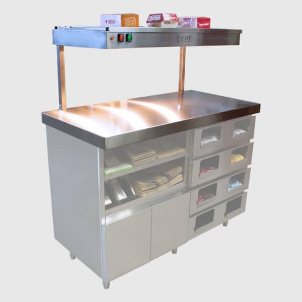 vizu heated bagging station with fast serve website | fast-food-systems.co.uk